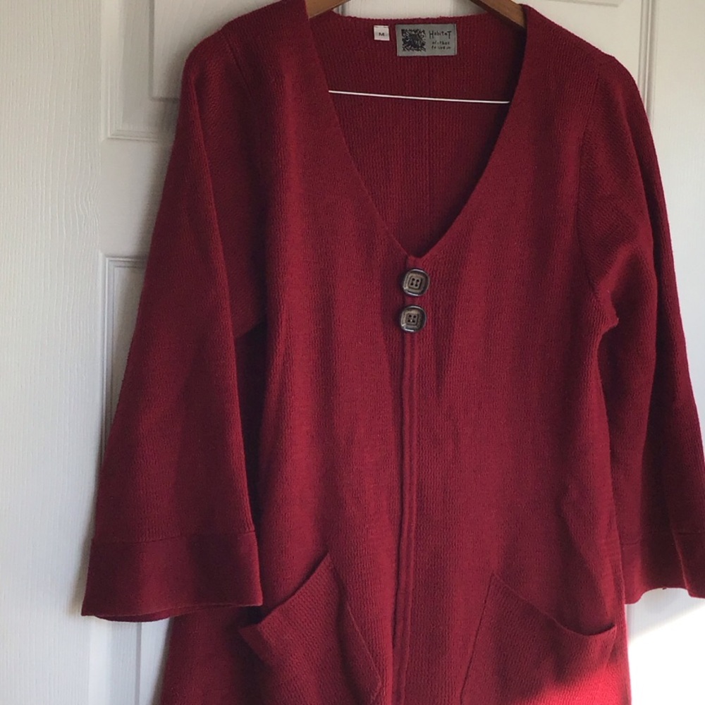 Habitat Deep Red Cardigan with Button Detail